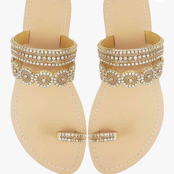 Source Unknown Shoes Womens Rhinestone Flat Sandals Poshmark